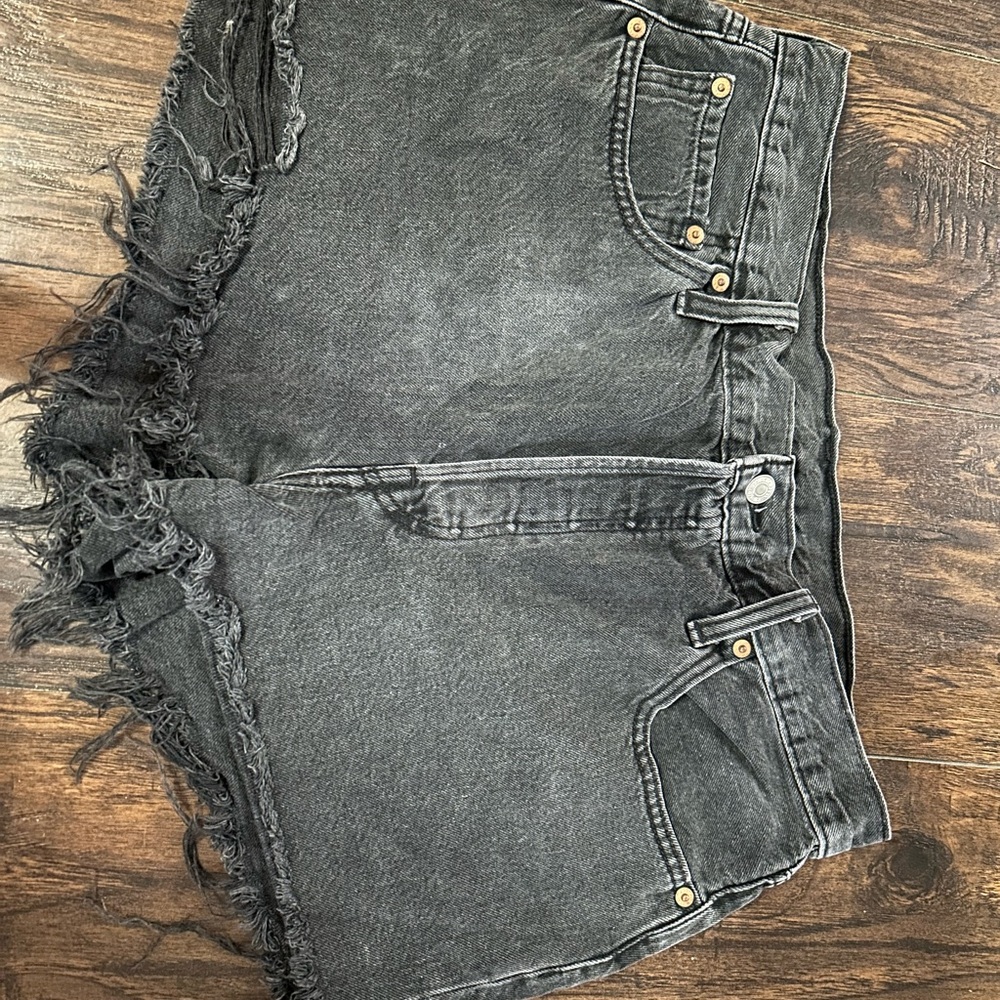 Levi's Black Distressed Denim Jean Shorts